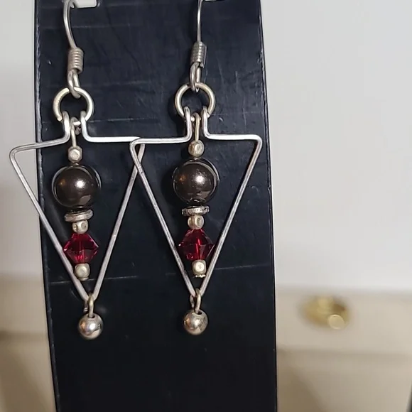 Abstract Articulated Earrings, 2 Pairs Artisan Made - Picture 2 of 4
